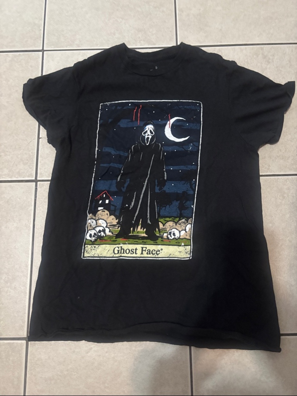 Ghost Face Graphic Tee - Black